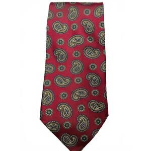 Vintage Retro Red Paisley Pattern Men's Neck Tie